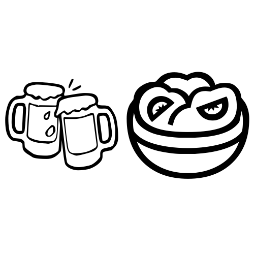 🍻🥗 Emoji Domain black and white Symbola rendering